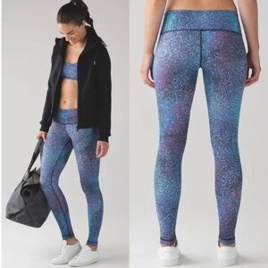 Lululemon Wunder Under Leggings Strive Multi Black Mermaid Print Size 2